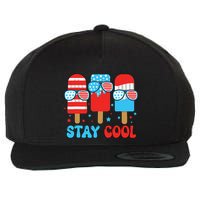 Stay Cool 4th July Popsicle American Flag Wool Snapback Cap