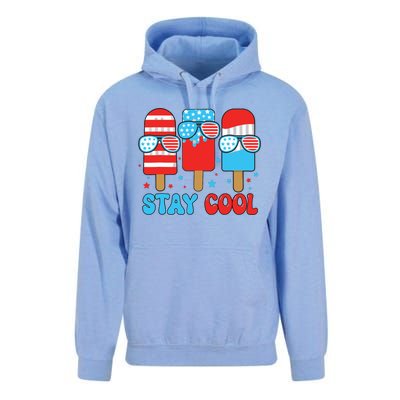 Stay Cool 4th July Popsicle American Flag Unisex Surf Hoodie