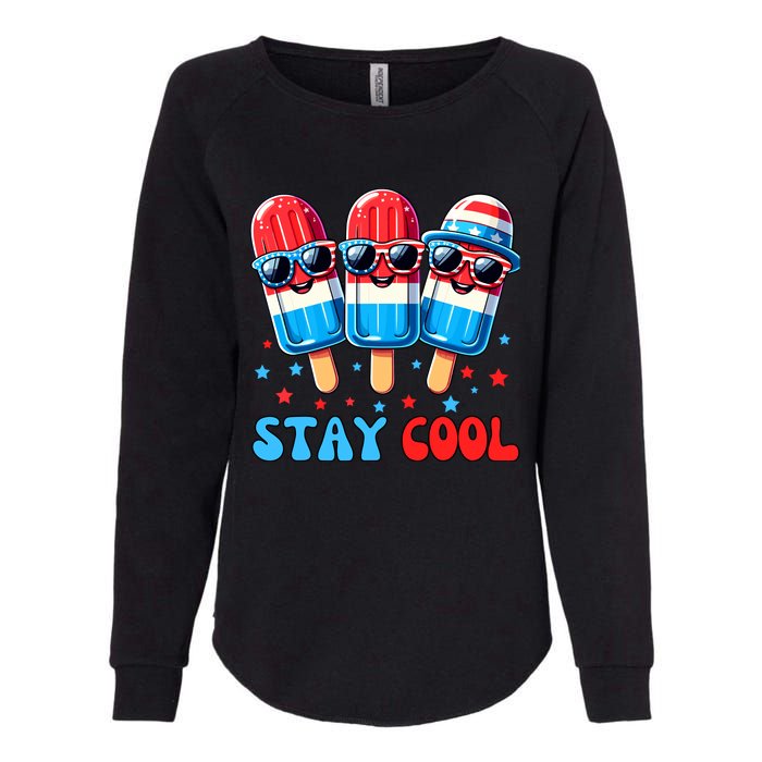 Stay Cool 4th July Popsicle Boy Usa Flag American Womens California Wash Sweatshirt