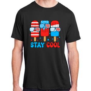 Stay Cool 4th July Usa Flag Funny Popsicle Adult ChromaSoft Performance T-Shirt