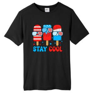 Stay Cool 4th July Usa Flag Funny Popsicle Tall Fusion ChromaSoft Performance T-Shirt