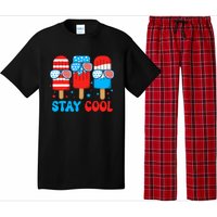 Stay Cool 4th July Usa Flag Funny Popsicle Pajama Set