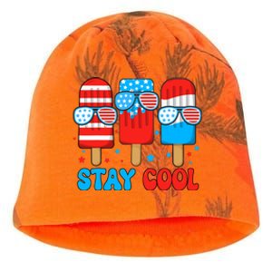 Stay Cool 4th July Usa Flag Funny Popsicle Kati - Camo Knit Beanie