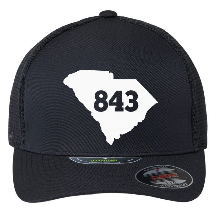 South Carolina 843 Area Code Flexfit Unipanel Trucker Cap