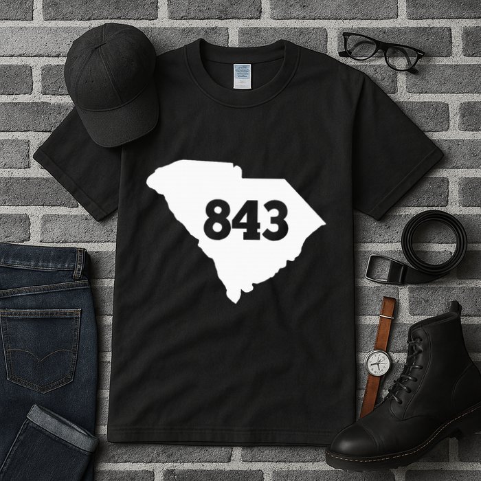 South Carolina 843 Area Code Tall T-Shirt