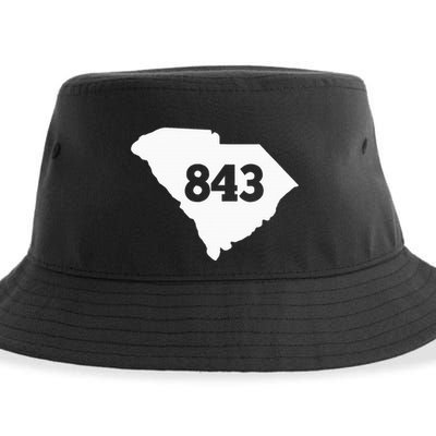 South Carolina 843 Area Code Sustainable Bucket Hat