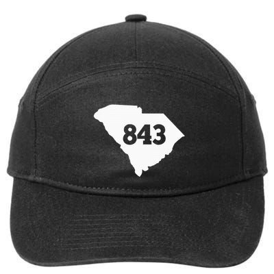 South Carolina 843 Area Code 7-Panel Snapback Hat