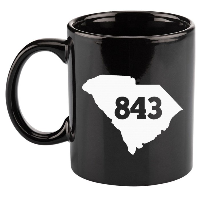South Carolina 843 Area Code 11oz C Handle Ceramic Mug