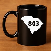 South Carolina 843 Area Code 11oz C Handle Ceramic Mug