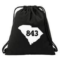 South Carolina 843 Area Code Drawstring Bag