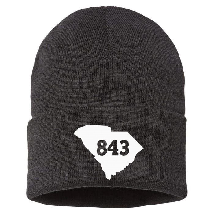 South Carolina 843 Area Code Sustainable Knit Beanie