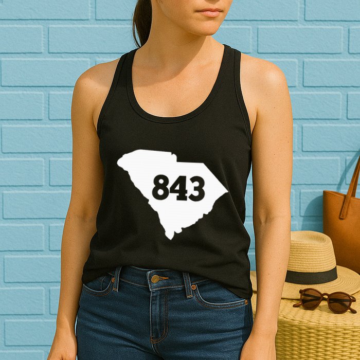 South Carolina 843 Area Code Womens Tank Top