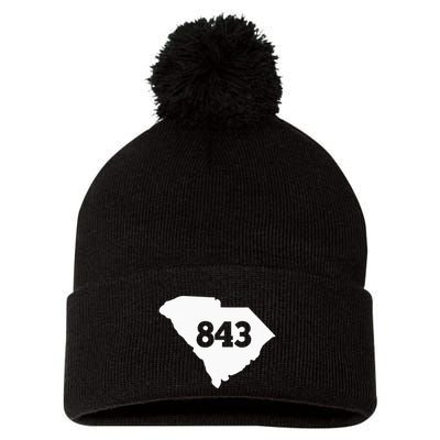 South Carolina 843 Area Code Pom Pom 12in Knit Beanie