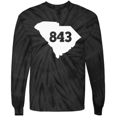 South Carolina 843 Area Code Tie-Dye Long Sleeve Shirt