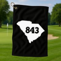 South Carolina 843 Area Code Golf Towel