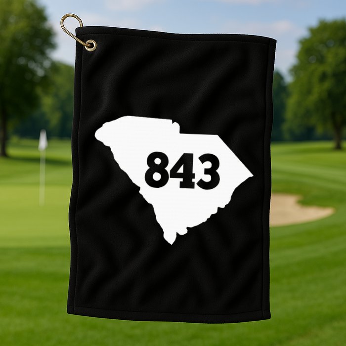 South Carolina 843 Area Code Golf Towel