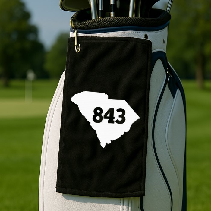 South Carolina 843 Area Code Golf Towel