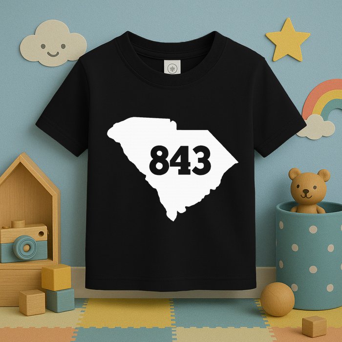 South Carolina 843 Area Code Toddler T-Shirt