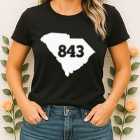 South Carolina 843 Area Code Womens T-Shirt