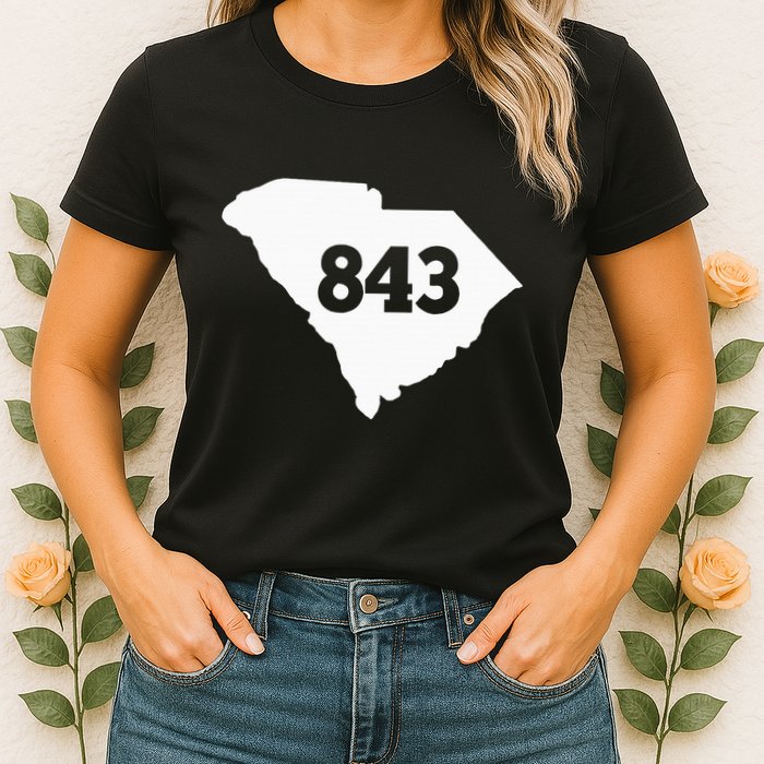 South Carolina 843 Area Code Womens T-Shirt