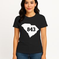 South Carolina 843 Area Code Womens T-Shirt