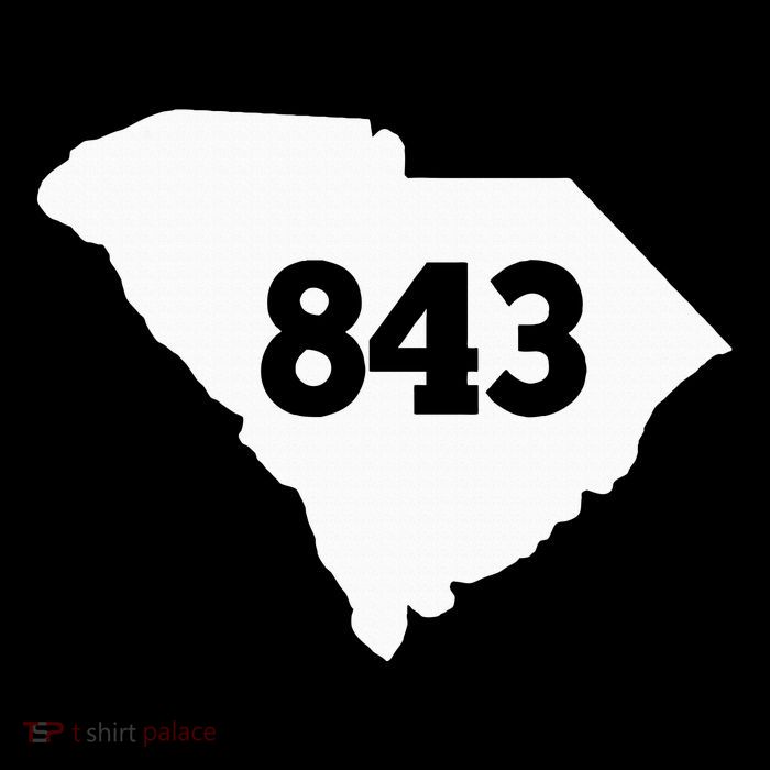 South Carolina 843 Area Code Women's V-Neck T-Shirt