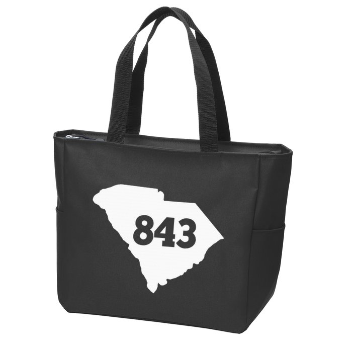 South Carolina 843 Area Code Zip Tote Bag