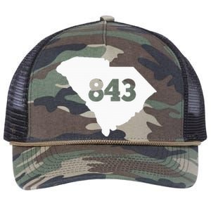 South Carolina 843 Area Code Retro Rope Trucker Hat Cap