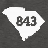 South Carolina 843 Area Code Vector Backpack