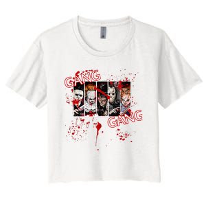 Scary Classic 90s Movie Gear For Halloween & Movie Buffs Women's Crop Top Tee