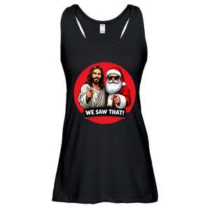 Santa Claus And Jesus Christ I Saw That Funny Christian Meme Ladies Essential Flowy Tank