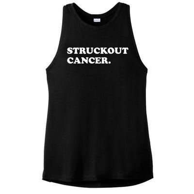 Struckout Cancer Awareness Walk Baseball For Men Women Ladies PosiCharge Tri-Blend Wicking Tank