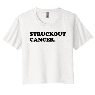 Struckout Cancer Awareness Walk Baseball For Men Women Women's Crop Top Tee