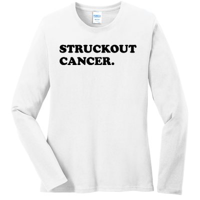 Struckout Cancer Awareness Walk Baseball For Men Women Ladies Long Sleeve Shirt