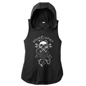 Skull Captain Anchor Ladies PosiCharge Tri-Blend Wicking Draft Hoodie Tank