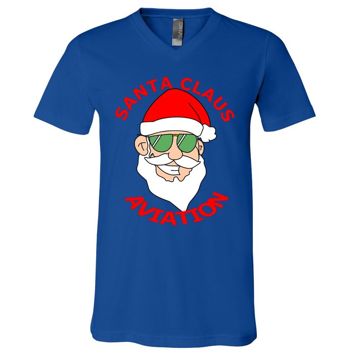 Santa Claus Aviation Meaningful Gift V-Neck T-Shirt