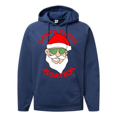 Santa Claus Aviation Meaningful Gift Performance Fleece Hoodie