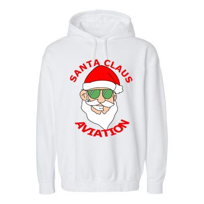 Santa Claus Aviation Meaningful Gift Garment-Dyed Fleece Hoodie