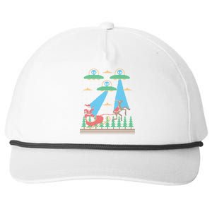 Santa Claus Alien Invasion Space Ufo Ugly Christmas Sweater Snapback Five-Panel Rope Hat