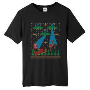 Santa Claus Alien Invasion Space Ufo Ugly Christmas Sweater Tall Fusion ChromaSoft Performance T-Shirt