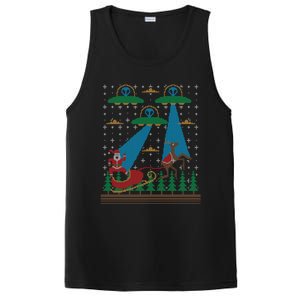 Santa Claus Alien Invasion Space Ufo Ugly Christmas Sweater PosiCharge Competitor Tank