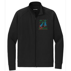 Santa Claus Alien Invasion Space Ufo Ugly Christmas Sweater Stretch Full-Zip Cadet Jacket