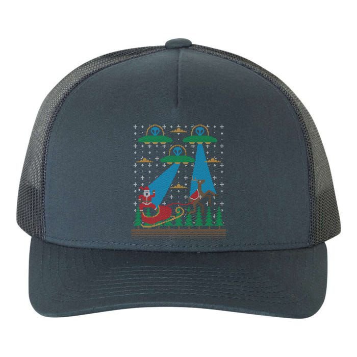 Santa Claus Alien Invasion Space Ufo Ugly Christmas Sweater Yupoong Adult 5-Panel Trucker Hat