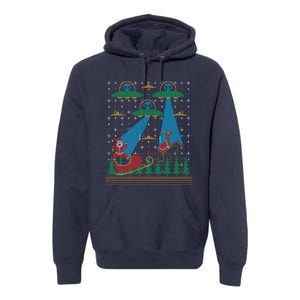 Santa Claus Alien Invasion Space Ufo Ugly Christmas Sweater Premium Hoodie