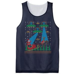 Santa Claus Alien Invasion Space Ufo Ugly Christmas Sweater Mesh Reversible Basketball Jersey Tank