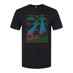 Santa Claus Alien Invasion Space Ufo Ugly Christmas Sweater Softstyle CVC T-Shirt