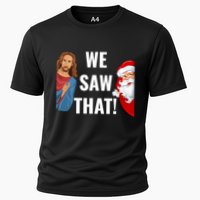 Santa Claus And Jesus Christ I Saw That Funny Christian Meme Gift Cooling Performance Crew T-Shirt