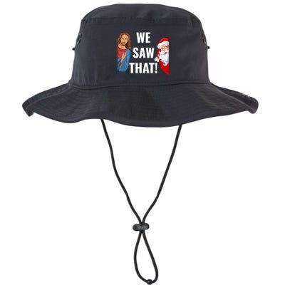 Santa Claus And Jesus Christ I Saw That Funny Christian Meme Gift Bucket Hat