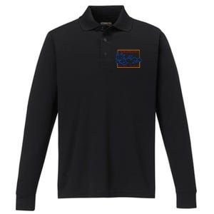 Steak Caution Animal In Heat Performance Long Sleeve Polo