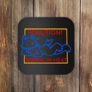 Steak Caution Animal In Heat Coaster